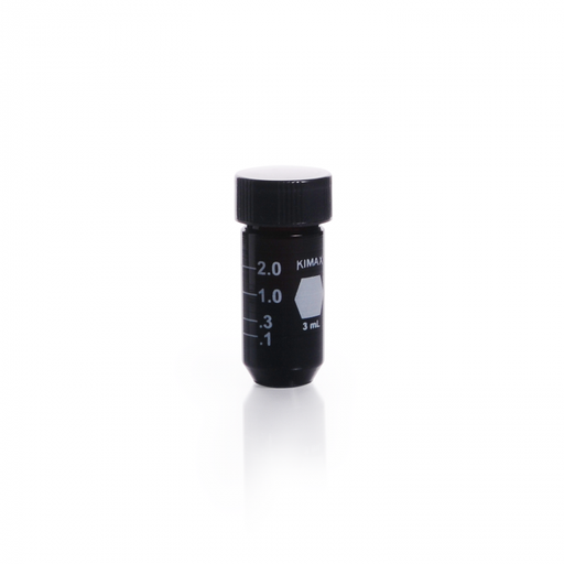 [KIM-60707-1] Micro-Vial Ambar Fond Cónico (int.) Grad. ACCUFORM® rosca 13-425 c/ Tapa sólida ensambladas — 1 ml