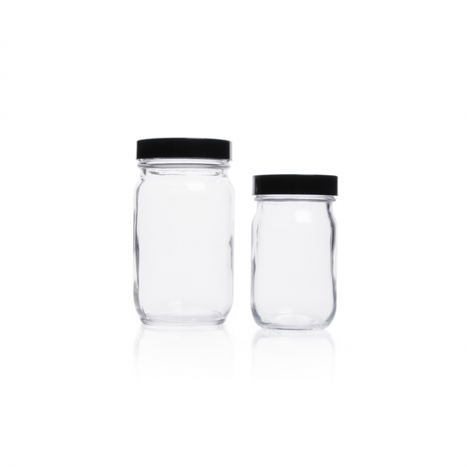 [KIM-5310448V-26] Tarro B Ancha Est,Claro,liner,PTFE - LDPE,Conveniente — 125 mL